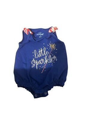 Cat & Jack Navy Romper with Red & White Ties
